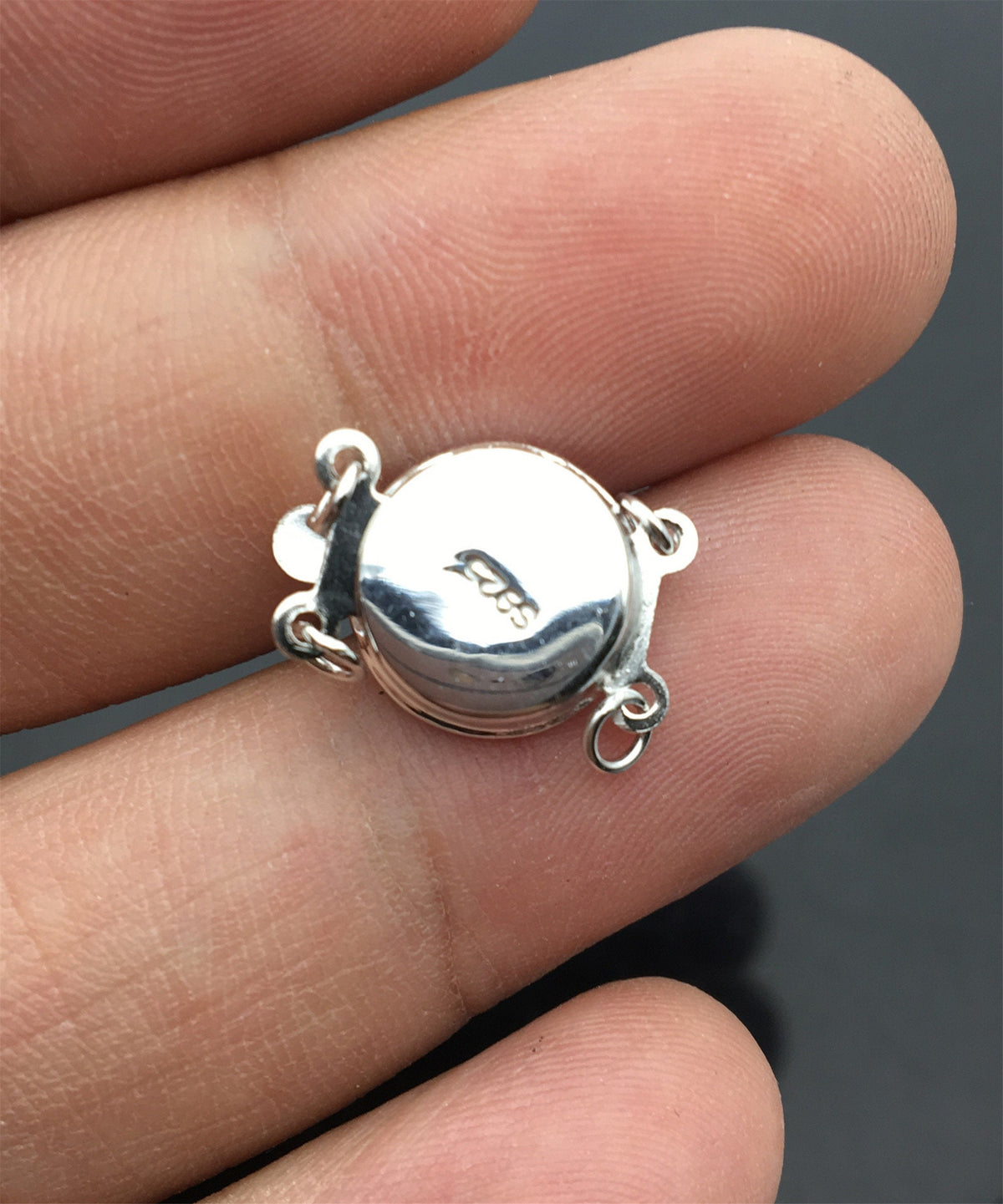 11.5mm Two Rows 925 sterling silver flower clasp, 2 strand clasp, push-in pearl clasp, necklace clasp, fashion jewelry findings, ASL-CL-016