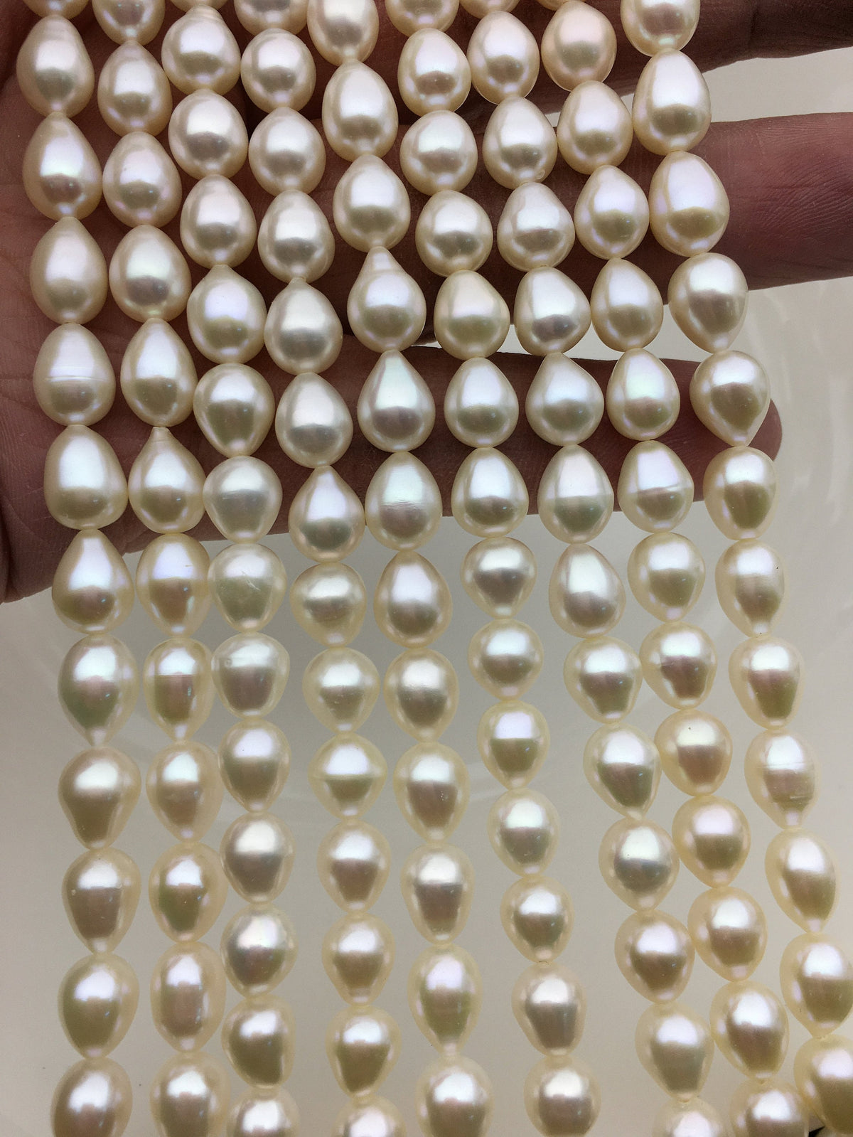 AAA 7-8mm*8-9mm white teardrop freshwater pearls, Cultured white freshwater pearls beads, pearl necklace, pearl wholesale, LR7-3A-71-3
