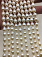 AAA 7-8mm*8-9mm white teardrop freshwater pearls, Cultured white freshwater pearls beads, pearl necklace, pearl wholesale, LR7-3A-71-3
