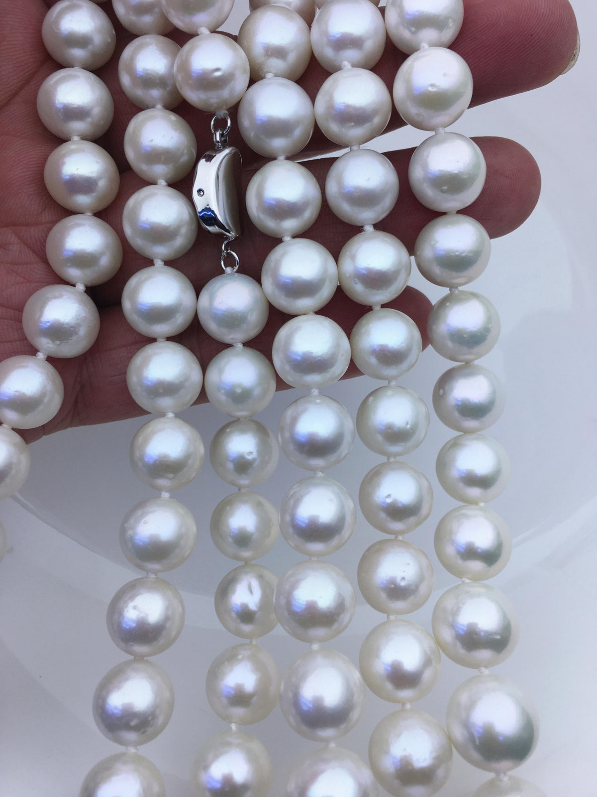 17.5 inches AA+ 11-13mm white round freshwater Pearl necklace, genuine freshwater Pearl necklace, Natural Pearl Necklace, NPN1-068