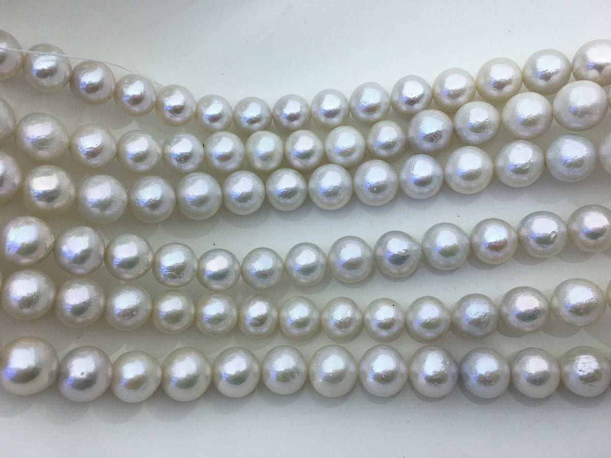 AA+ 10-12mm white round Edison Freshwater Pearl,ED10-2A-2-8