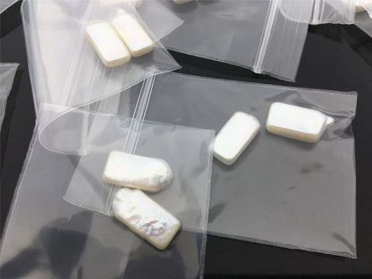 1 pair AAA 7-8x15-17mm Rectangle Freshwater Pearl White loose Beads Piar,wholesale,ZS-103-22