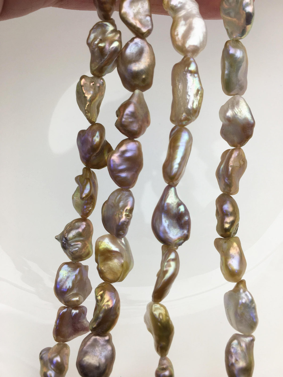 Bronze Keshi Freshwater Pearl Strand — 8–10 mm