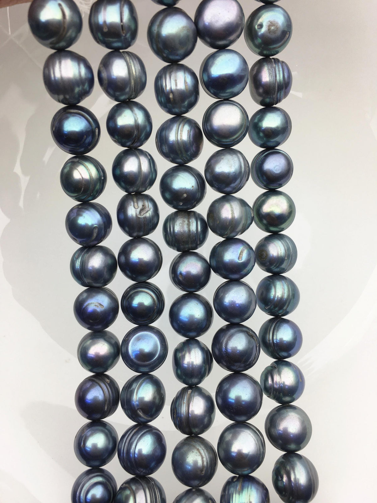 16.5'' AA+ 11.5-12.5mm Blue Green big potato freshwater pearls,CR12-2A-2