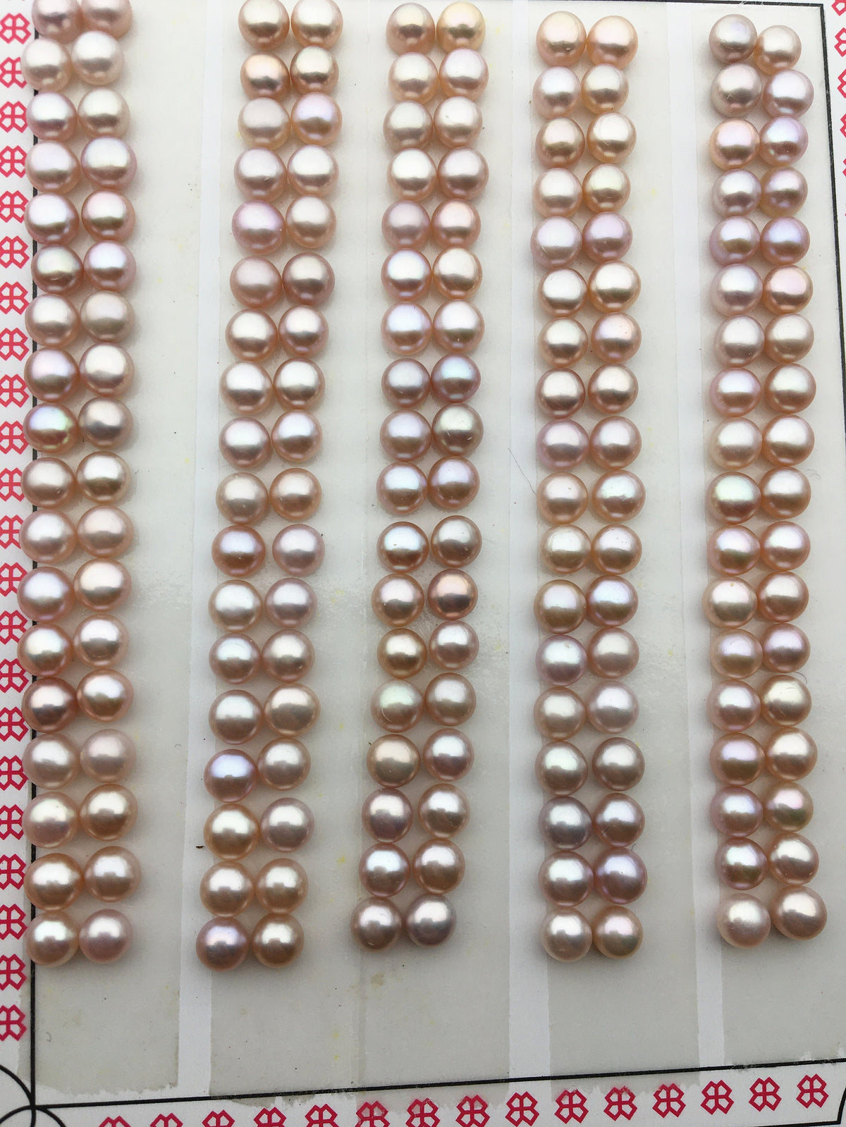 10 pairs AAA 4-4.5mm Seed purple button round pearls pairs, loose pearl beads, pearl earring, pearl stud, pearl earring stud supply, BTN4-4A-3