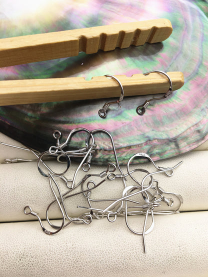 5 pairs 9x15mm Silver/Gold S925 sterling silver Fish Earring Hooks French Wire Hooks Hypo-allergenic Jewelry Findings, ASL-ER-002