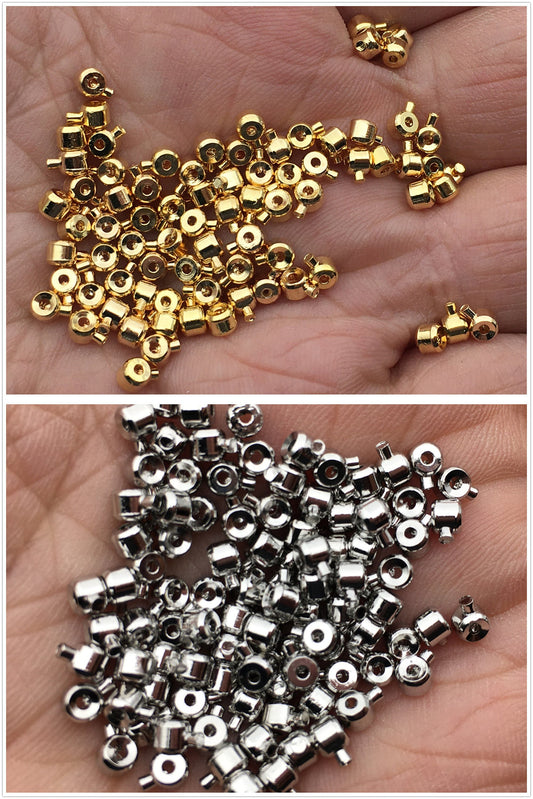 20pcs 3.2mm Yellow/Silver Gold Plated Necklace End,high quality 18k solid gold plated,AAL-003-1