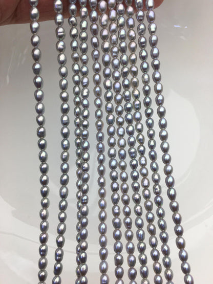 AAA 3-3.5x3-4.5mm gray rice pearls,LR3-3A-22