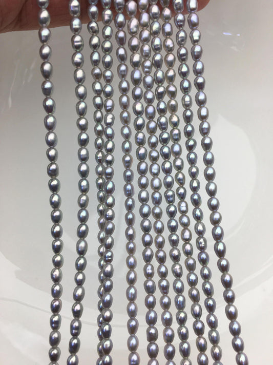 AAA 3-3.5x3-4.5mm gray rice pearls,LR3-3A-22