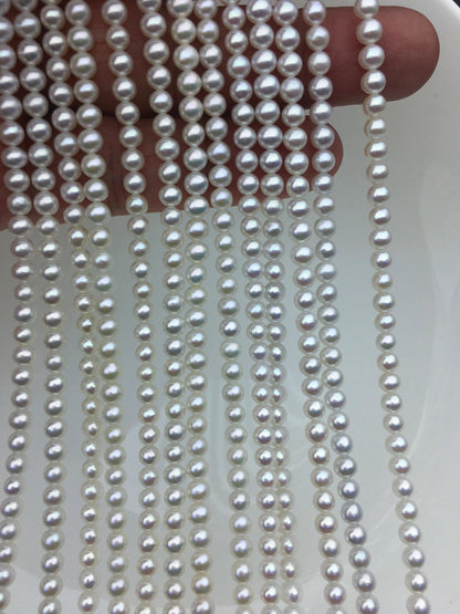 highLuster!AAA 4-4.5mm white near round freshwater pearls,4mm seed pearl,white round pearl,pearl wholesale,RP4-3AY-Gj-3