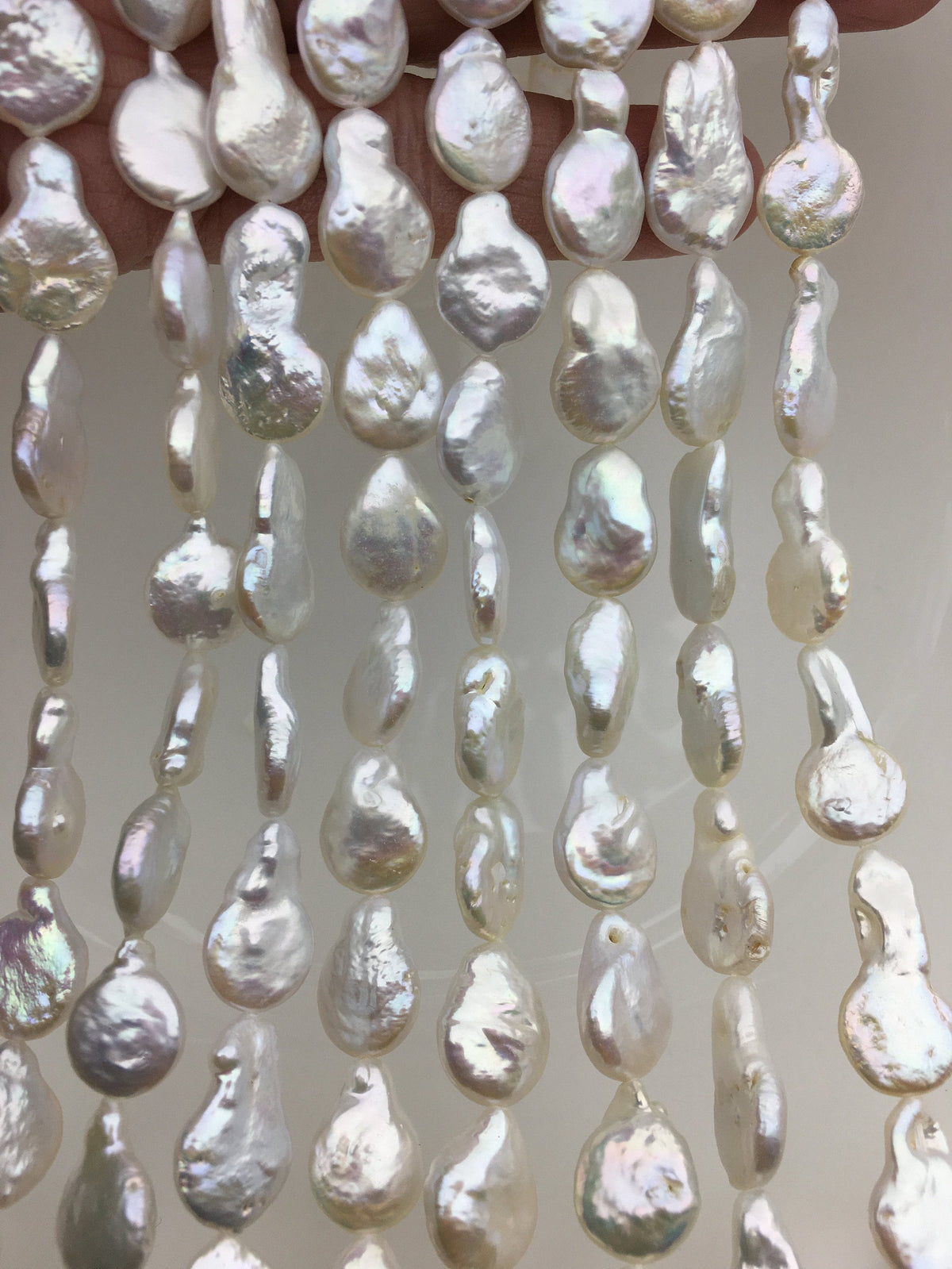 AA 11-12mm White Tail Drop Coin freshwater pearls,diy bead,COIN12-2A-2-23