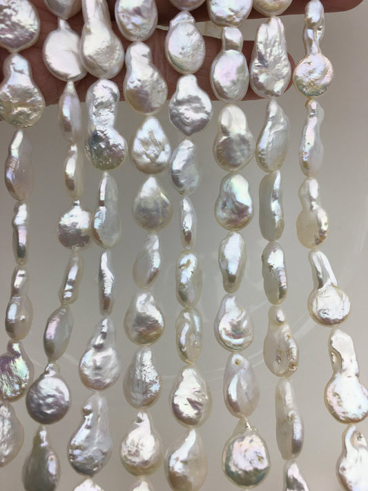 AA 11-12mm White Tail Drop Coin freshwater pearls,diy bead,COIN12-2A-2-23
