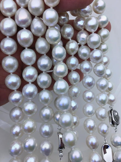 17.5'' AAA 11-13mm white baroque teardrop edison freshwater pearl necklace,NPN1-T30-5