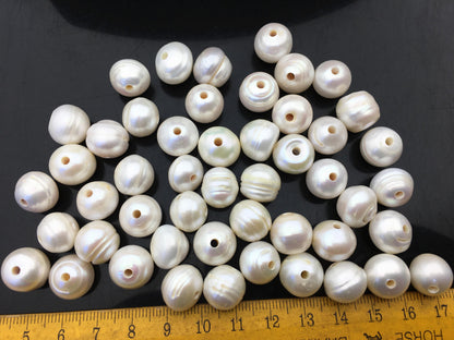 20pcs AA+ 12-13mm Big Thick white button round freshwater pearls, 2.2mm large hole, Rondelle pearl Beads, loose freshwater pearl, SM12-2A-2