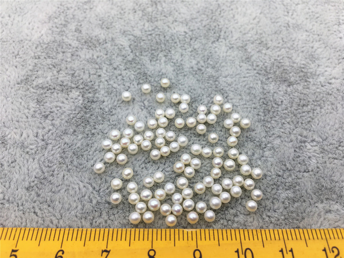 AAAA 2.8-3mm white round seed freshwater pearls,no hole,tiny pearl supply,good quality,through hole,RP2-4A-4