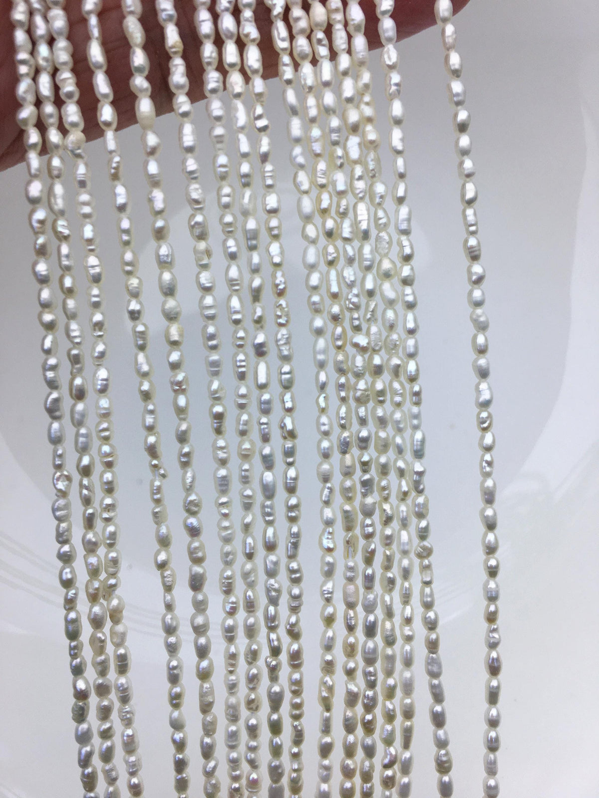 AA 2-2.2mm white tiny nugget seed pearls, irregular nugget freshwater pearl strand, cheap price, pearl factory china, LM2-2A-2