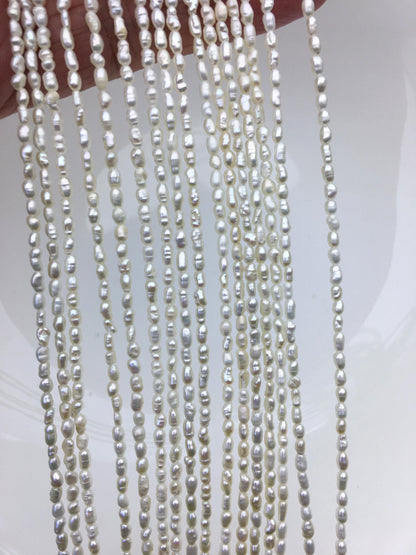 AA 2-2.2mm white tiny nugget seed pearls, irregular nugget freshwater pearl strand, cheap price, pearl factory china, LM2-2A-2