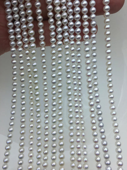 highLuster!AAA 4-4.5mm white near round freshwater pearls,4mm seed pearl,white round pearl,pearl wholesale,RP4-3AY-Gj-3