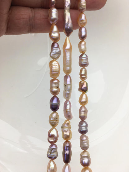 3 strands AA 5-8mm natural pink purple baroque Freshwater Pearl,DIY Loose Freshwater Pearl,ZS-200-T2