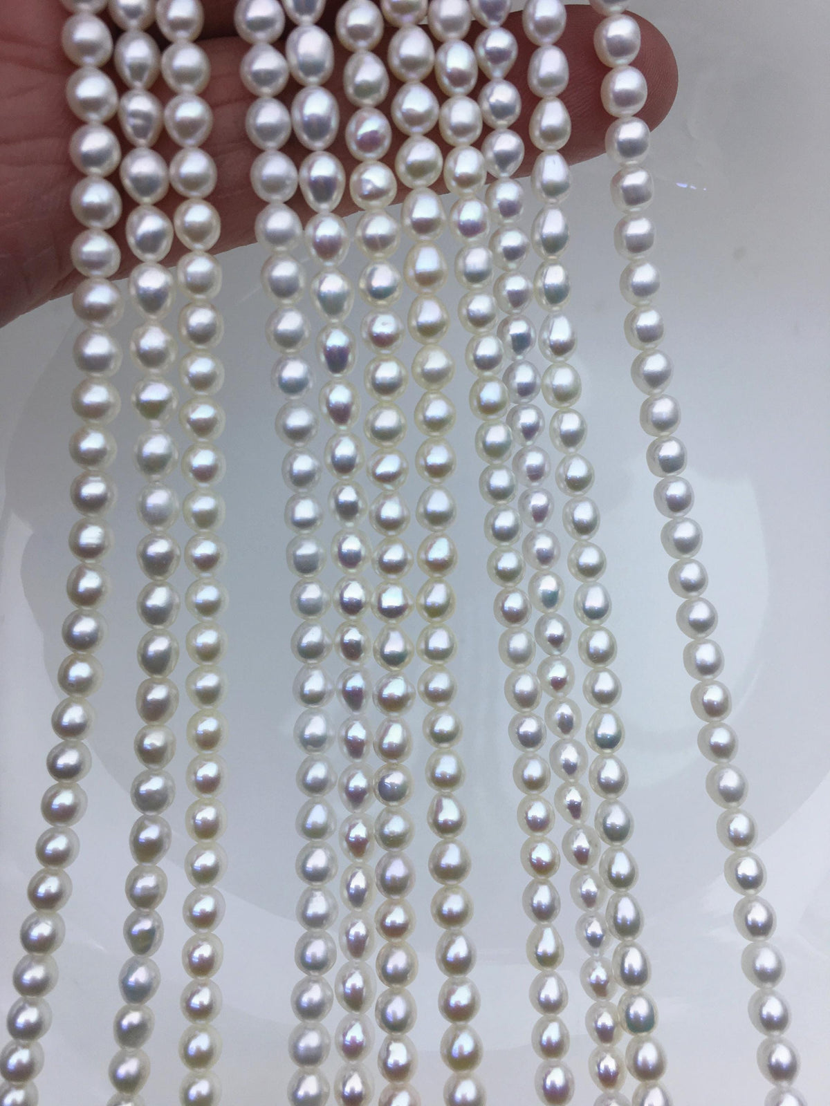 AAA 4-4.5*4-6mm white rice freshwater pearls,LR4-3A-41