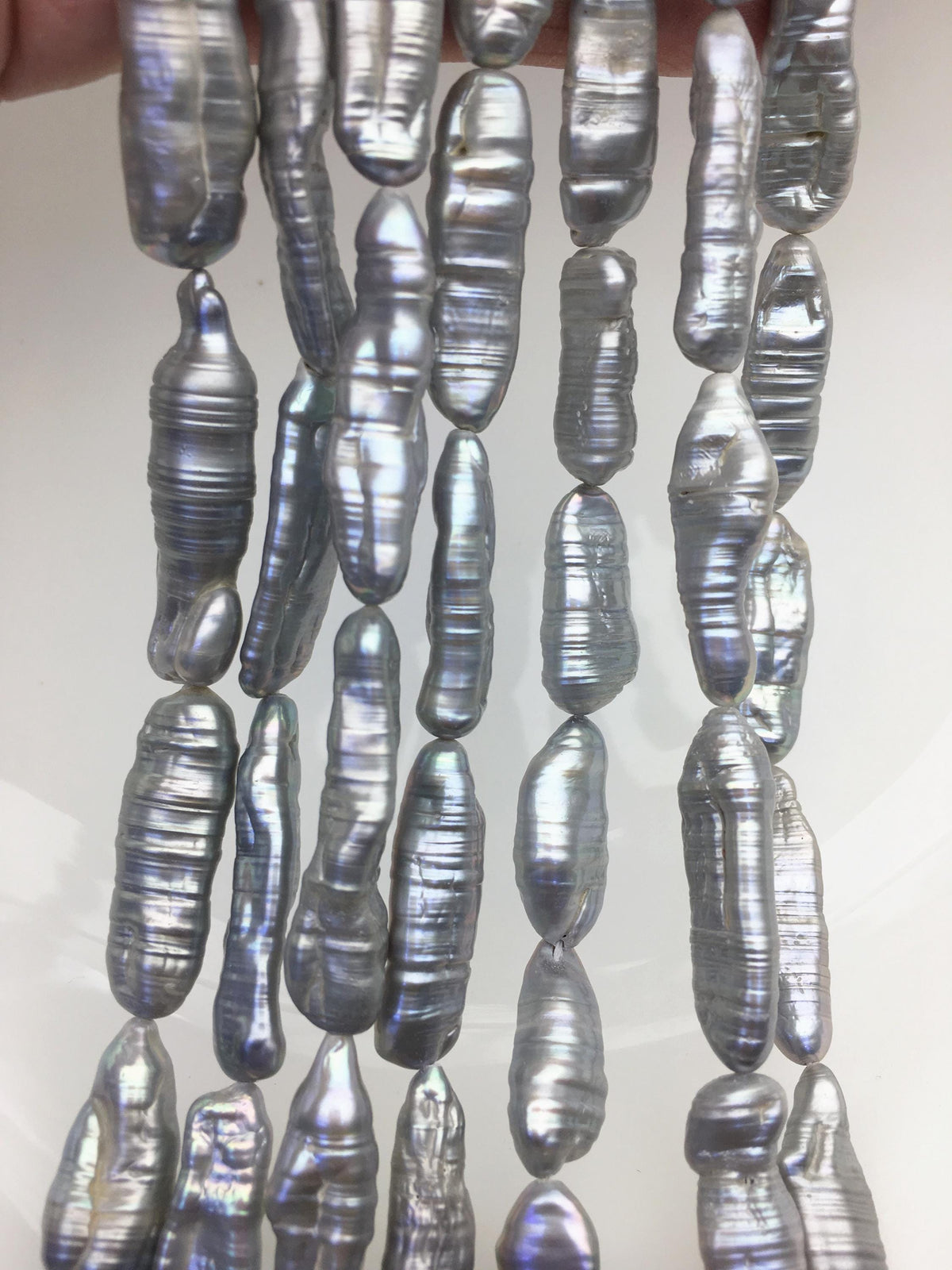 AA 9-12mm Big Gray Thick Biwa keshi Freshwater Pearl,ZS-200-94