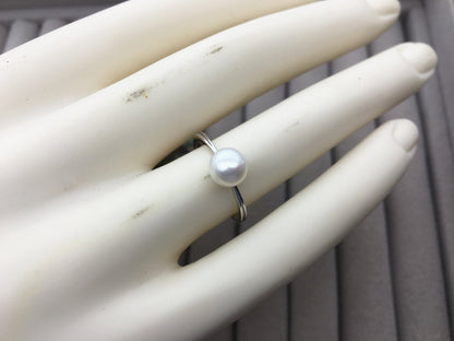 AAA white Pearl Genuine Sterling silver ring, anniversary ring, wedding rings for women, sterling silver 925 open ring jewellery, R1-042