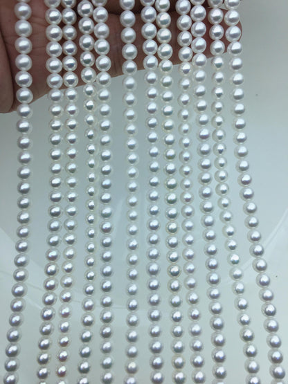 High Luster!AAA 4.5-5mm white round freshwater pearls,4mm seed pearl,white round pearl,pearl wholesale,RP4-3A-2