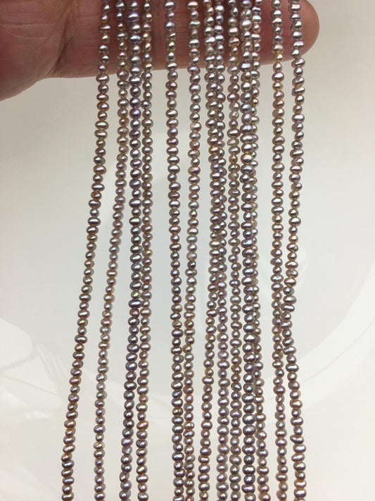 AAA 2-2.2mm gray purple seed potato freshwater pearls, seed pearl, small size pearls bead wholesale, CR2-T2