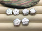 1 pair AA+ 16-17mm White Plum blossom Shape Freshwater Pearl White loose Beads Pair,0.9mm top half hole,ZS-103-37-17