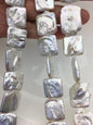 AA 16-21mm Big White Rectangle Freshwater Pearl,one full strand,wholesale Full Strand,ZS-119-11