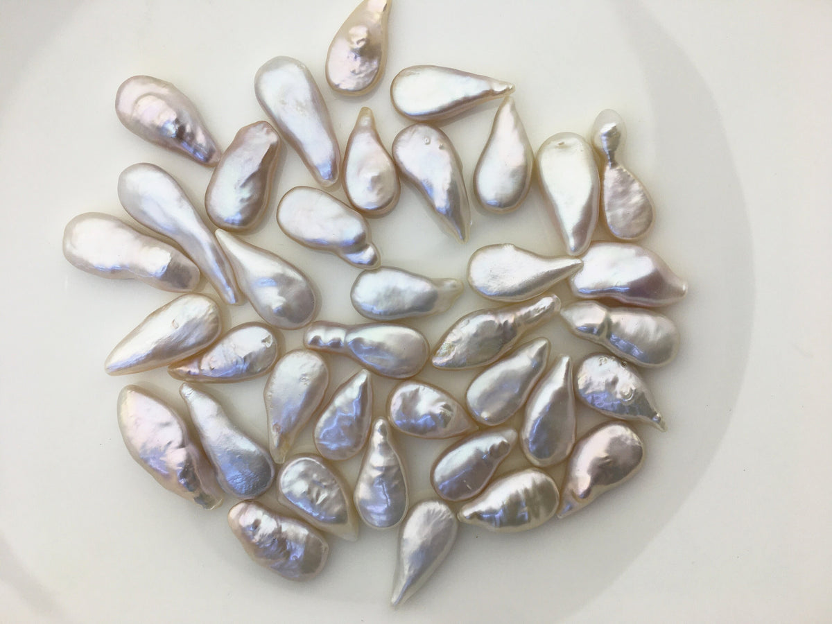 10pcs AAA 8-10mm White Teardrop Coin freshwater pearls,diy bead, no hole,COIN10-3A-1-3