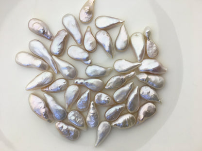 10pcs AAA 8-10mm White Teardrop Coin freshwater pearls,diy bead, no hole,COIN10-3A-1-3
