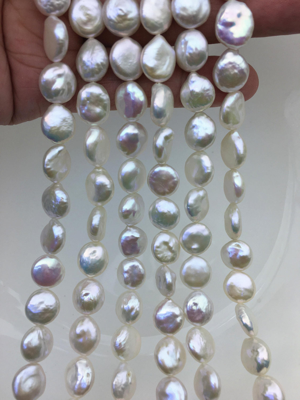 AA+ 10-11mm White Coin freshwater pearls,diy bead,flat round pearl bead,COIN12-2A-2-28