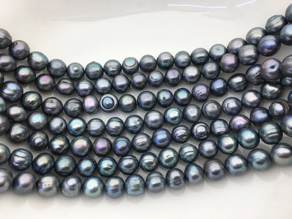 16.5'' AA+ 11.5-12.5mm Blue Gray big potato freshwater pearls,CR12-2A-3