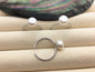 AAA single white button round Pearl Twist Sterling silver ring, wedding rings for women, sterling silver 925 open ring jewellery, R1-059