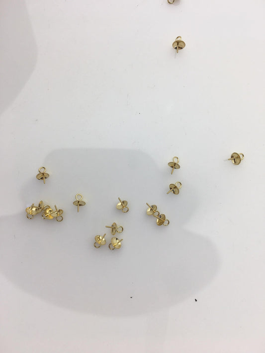 3.5mm cup yellow 18k solid gold smooth cup pendant hook, for pendant,DIY,wholesale,ASG-Pd-005