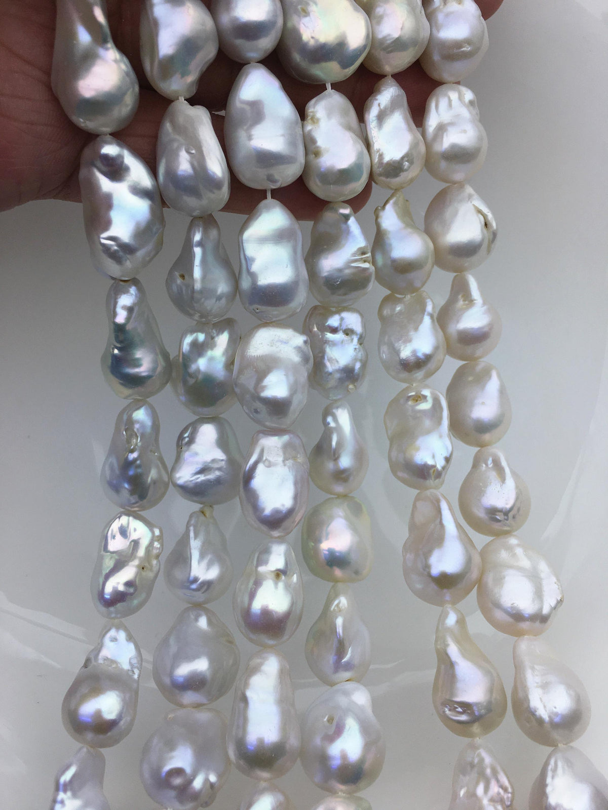 15.5'' AA+ 13-16mm white flame ball freshwater pearl,FL15-2A-5-87