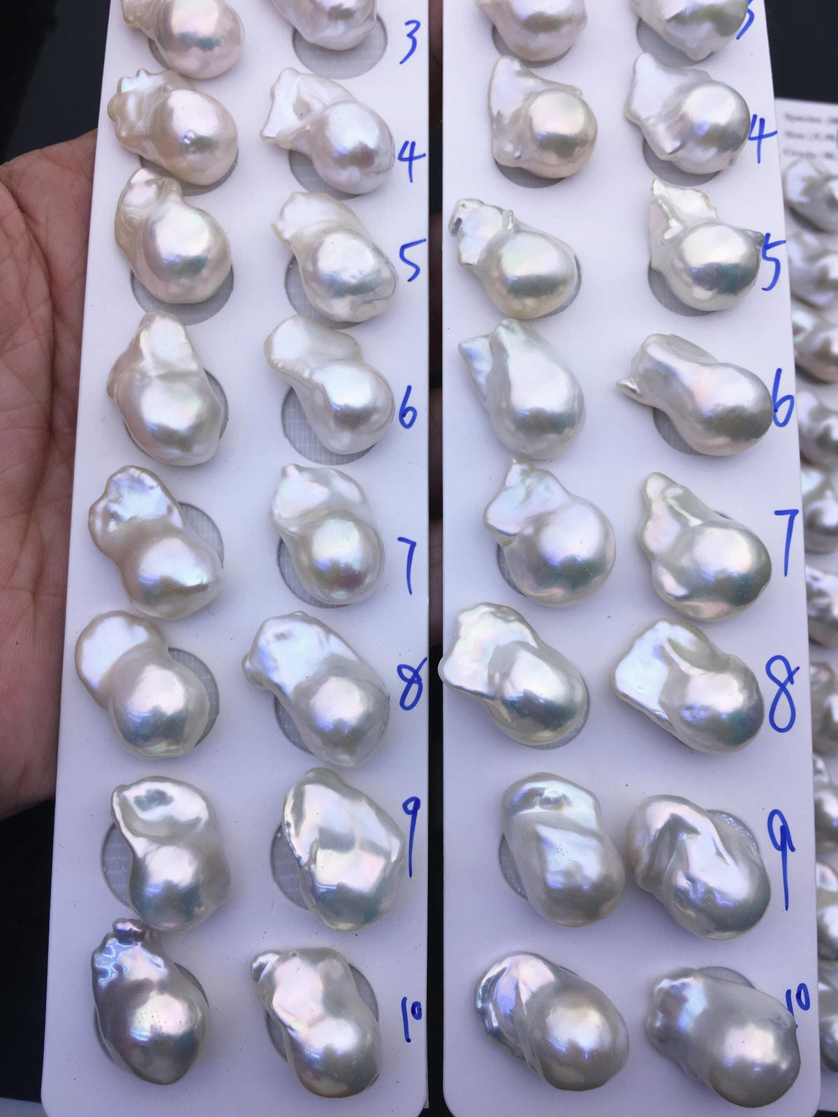 AAA 13-15x18-22mm White Flame ball Pearl Pairs - large Baroque freshwater pearl pairs,top half hole,FL15-3A-8-69