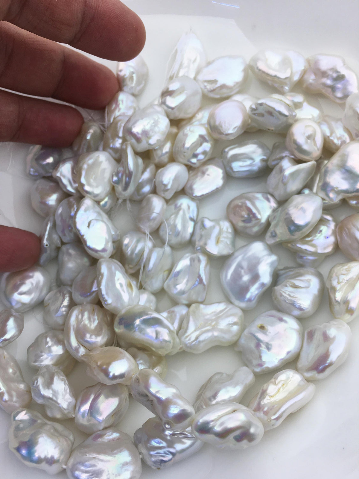 AA+ 14-16mm white thick keshi Freshwater Pearl, DIY Loose Freshwater Pearl, wholesale price, china wholesale pearl, ZS-200-112