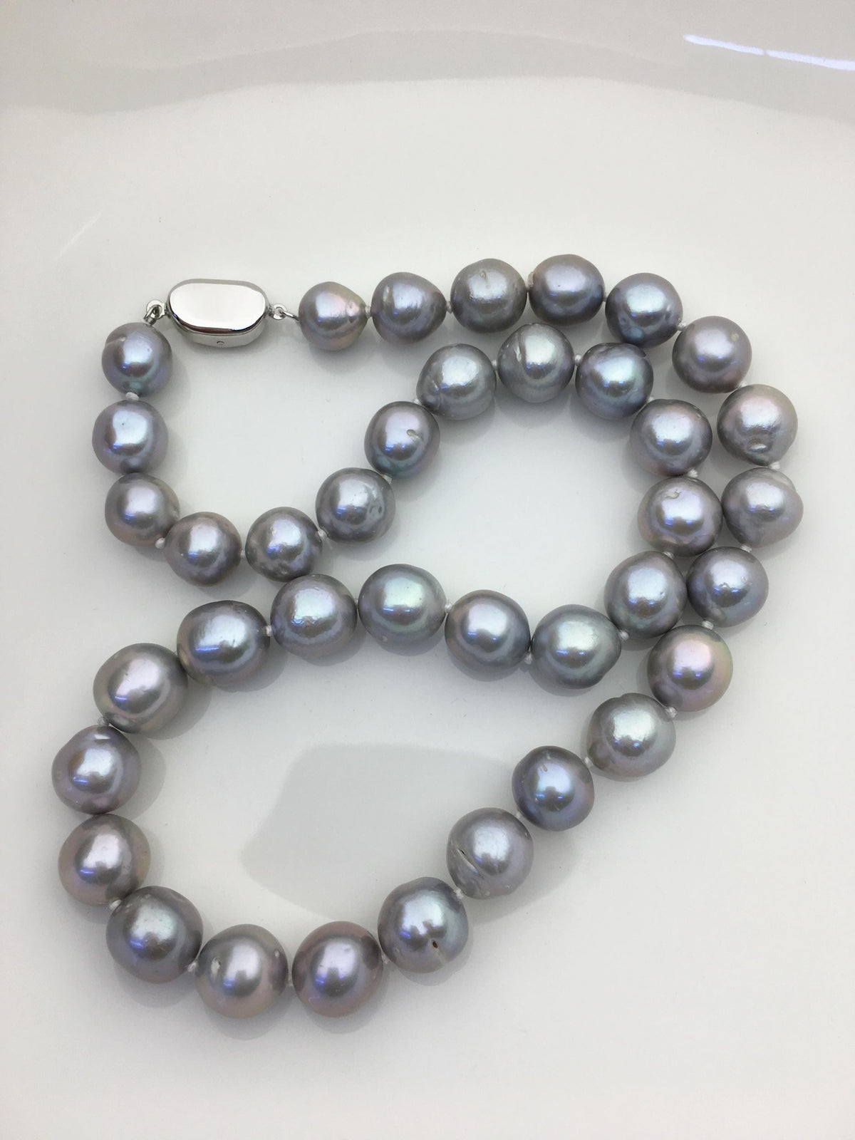 17.5'' AA+ 9-11mm gray drop edison freshwater pearl necklace,NPN1-T30-14