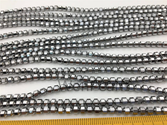 Hematite silver Gray,faceted hexagon beads,AAA, 102 beads,15.5 inches,G50-OTH4-002-2
