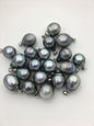 1pc 11-15mm Big Genuine Gray Rice Tahitian Pearl Pendant, natural color sea pearl,pearl necklace - NC1-T50