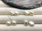 2 pairs AAA 8.5-9.4mm White Nugget baroque loose pearl, through hole, for dangle earrings - Freshwater Pearls earrings - ZS-103-37-44
