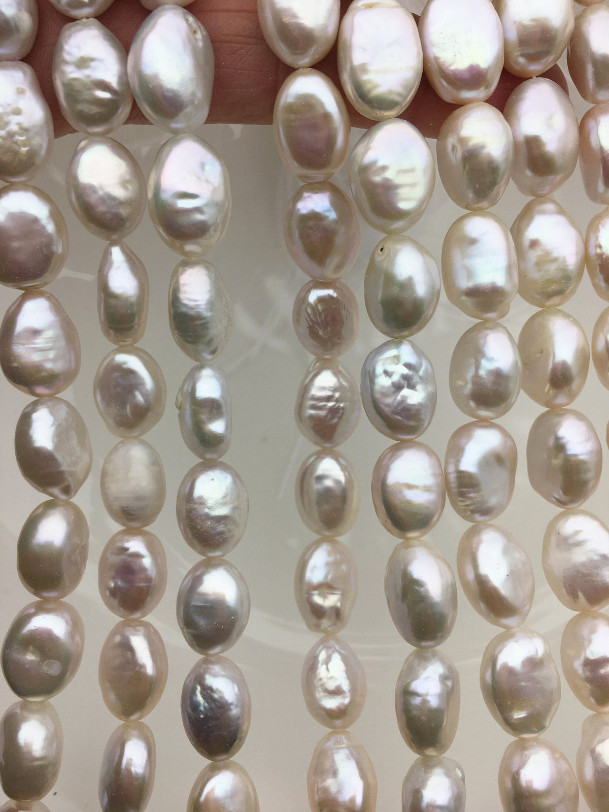 AA+ 9-11mm White ellipse Freshwater Pearl,ZS-119-10