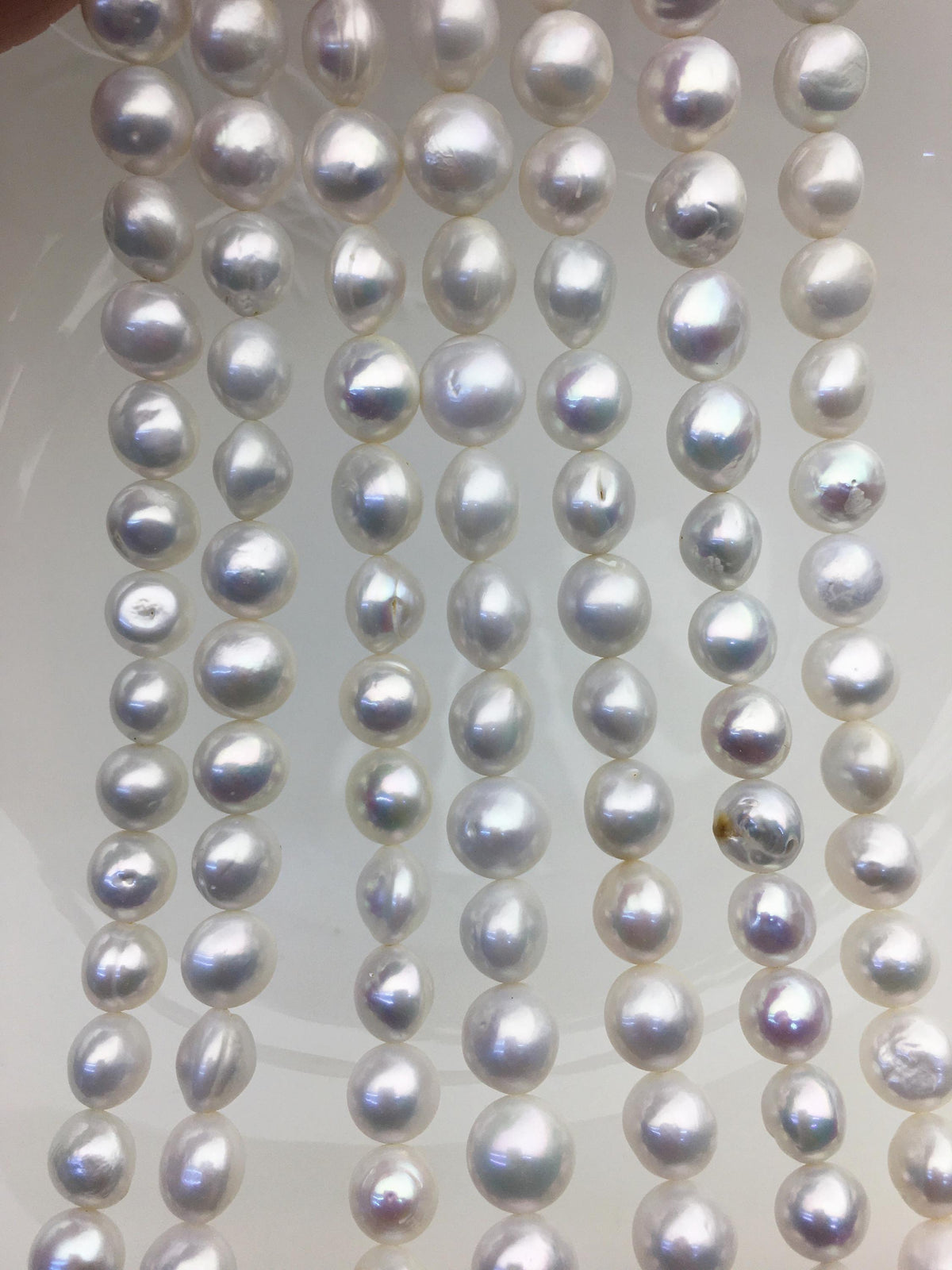 AA 7.7-9mm white button round freshwater pearls,White Rondelle pearl Beads,SM8-T3