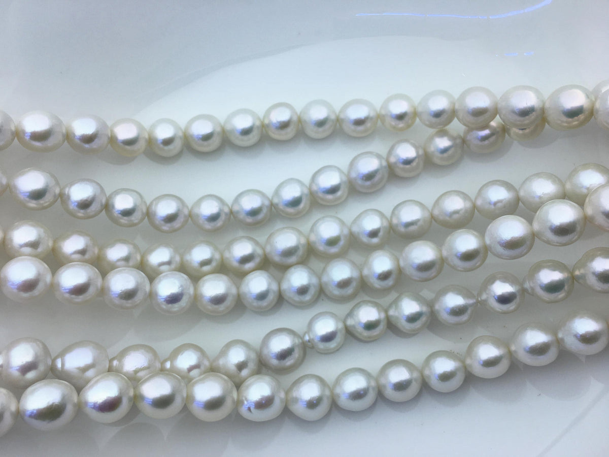 AAA 11-13mm white oval near round freshwater pearls, loose pearl beads, round pearl string, pearl necklace DIY jewelry material, RP12-2A-5