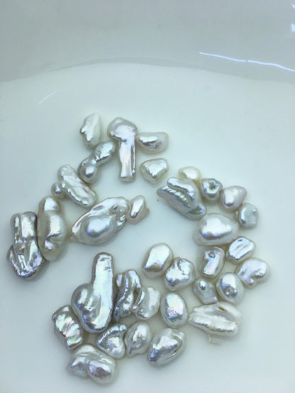 58grams AAA/AA+ 8-14mm white keshi pearls,loose pearl beads,no hole,ZS-127-1-4