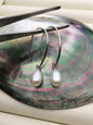 AAA big White rice pearl Big dangle earrings,S925 Sterling Silver pearl earrings,pearl for women,SE3-101