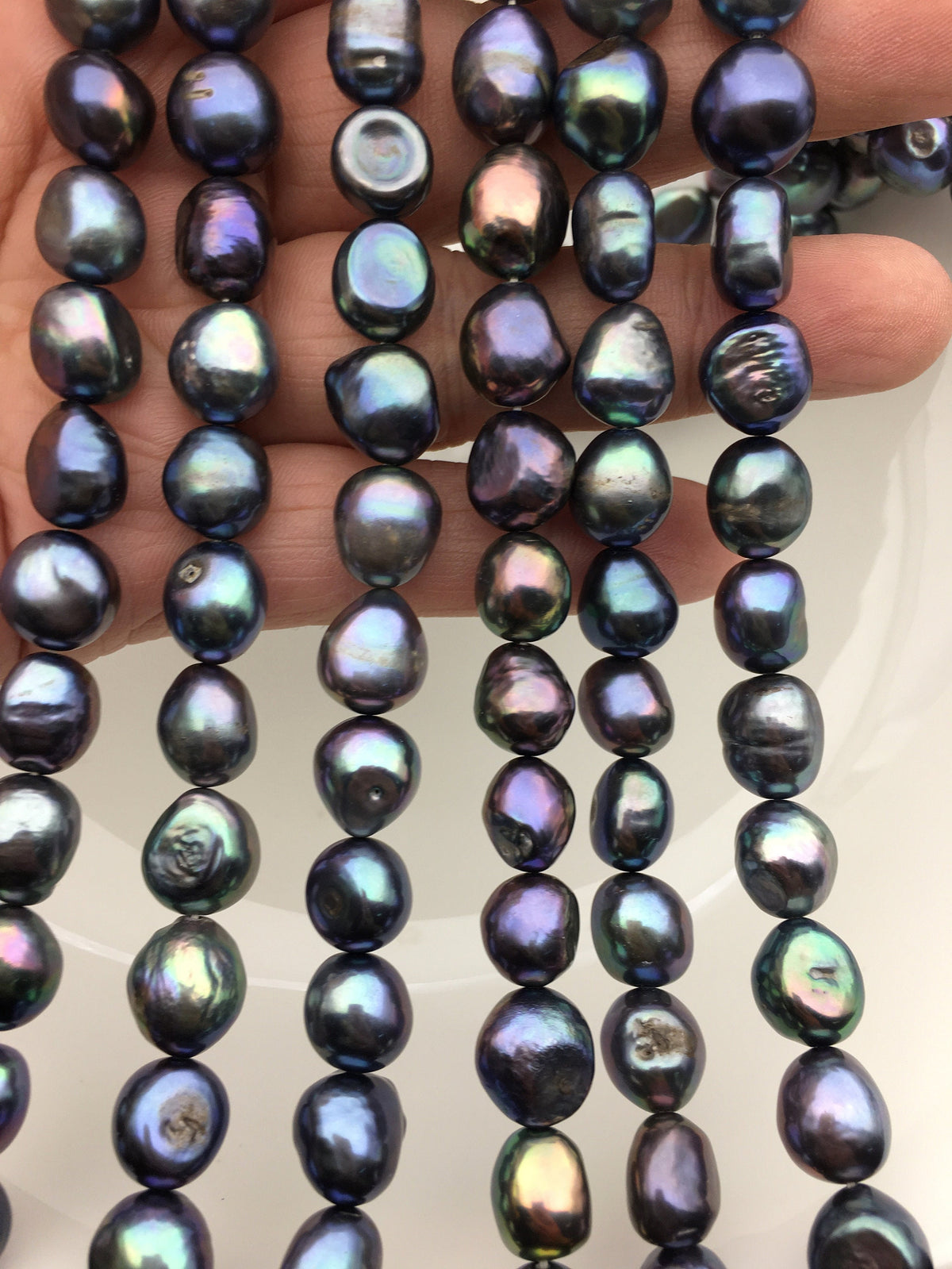 AA 10.4-11.4mm deep blue nugget freshwater pearls,Cultured pearl,Christmas pearl necklace,gray baroque pearl,LM11-2A-21