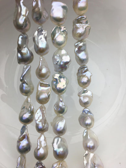 15.5'' AA+ 11-16mm white flame ball pearl,FL15-2A-5-15